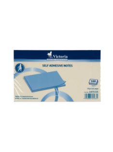   Öntapadó jegyzettömb, 75x125 mm, 100 lap, VICTORIA OFFICE, sárga (LV75125)