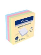 Öntapadó jegyzettömb, 75x75 mm, 400 lap, VICTORIA OFFICE, pasztell (LV7575P4)