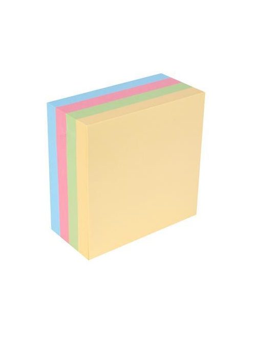 Öntapadó jegyzettömb, 75x75 mm, 400 lap, VICTORIA OFFICE, pasztell (LV7575P4)