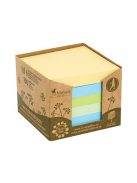 Öntapadó jegyzettömbtorony, 75x75 mm, 6x100 lap, környezetbarát, VICTORIA OFFICE, "Green", vegyes (LVR7575)