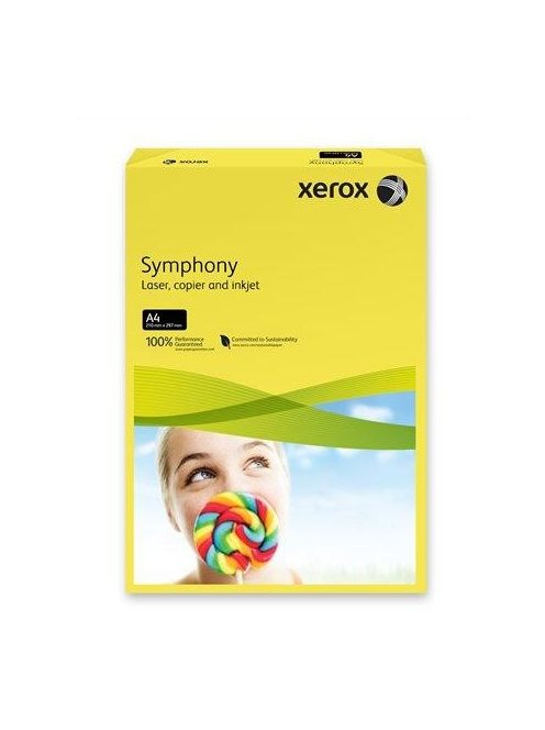 Fénymásolópapír, színes, A4, 80 g, XEROX "Symphony", sötétsárga (intenzív) (LX93952) (LX93952)