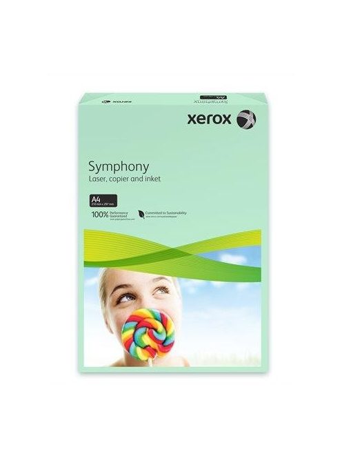 Másolópapír, színes, A4, 80 g, XEROX "Symphony", zöld (közép) (LX93966) (LX93966)