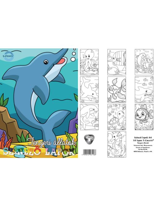 Színező lapok T-Creativ A/4 10 lapos, tengeri állatok