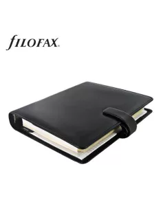   Kalendárium, gyűrűs, betétlapokkal, A5, FILOFAX "Metropol", fekete (NFX026968)