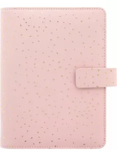   Kalendárium, gyűrűs, betétlapokkal, pocket méret, FILOFAX, "Confetti", rózsakvarc (NFX028725)