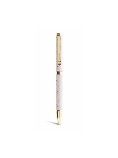 Golyóstoll, 0,8 mm, arany színű klip, rózsaszín tolltest, FILOFAX "Confetti", fekete (NFX132707)
