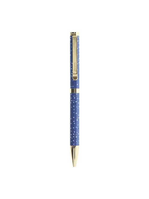 Golyóstoll, 1,0 mm, arany színű klip, kék tolltest, FILOFAX "Indigo", fekete (NFX132766)