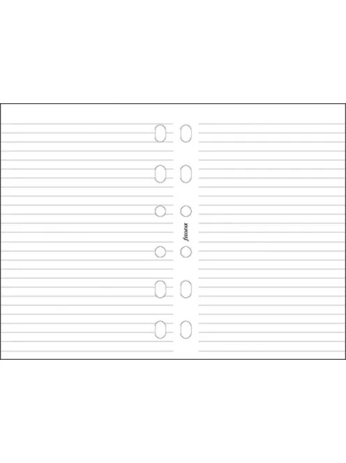 Kalendárium betét, jegyzetlap, pocket méret, vonalas, FILOFAX, fehér (NFX213008)