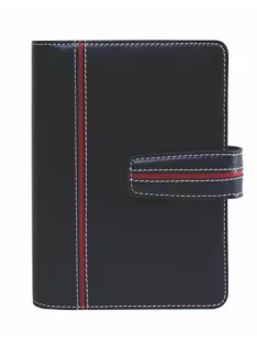   Kalendárium, gyűrűs, betétlapokkal, "L", műbőr, SATURNUS, "225",kék-piros