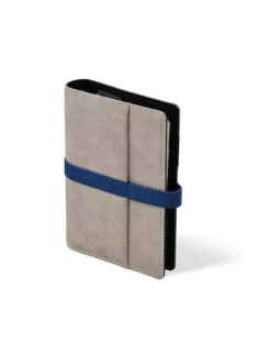   Kalendárium, gyűrűs, betétlapokkal, "L", műbőr, SATURNUS,"225", szürke-kék