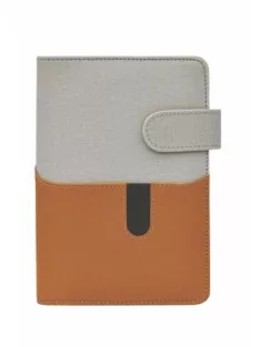   Kalendárium, gyűrűs, betétlapokkal, "L", műbőr, SATURNUS, "229", szürke-barna (NKL229SZB)