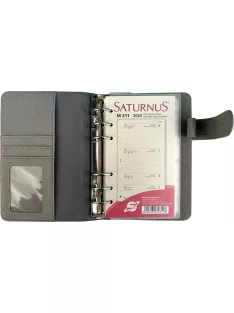   Kalendárium, gyűrűs, betétlapokkal, "L", műbőr, SATURNUS, "229", szürke-barna (NKL229SZB)