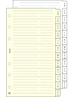   Kalendárium betét, telefonregiszter, "L", SATURNUS, chamois (NKL315)