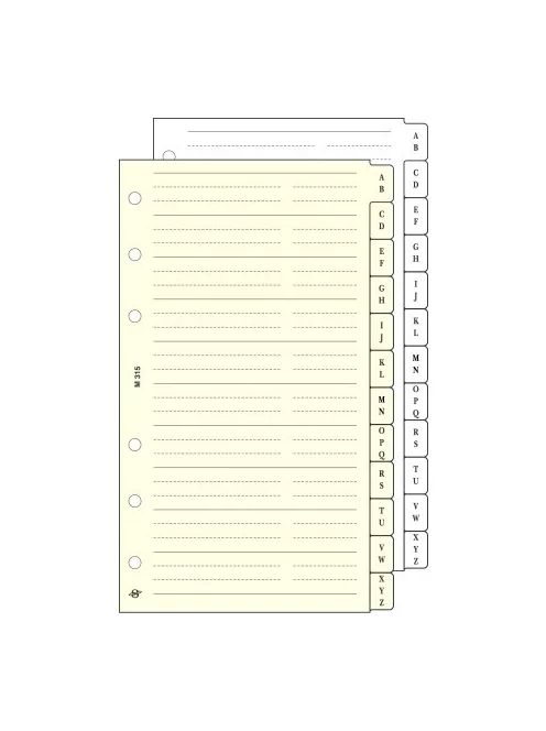 Kalendárium betét, telefonregiszter, "L", SATURNUS, chamois (NKL315)