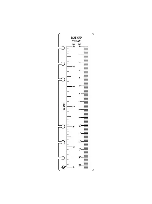 Kalendárium betét, vonalzó, "L", SATURNUS (NKL340)