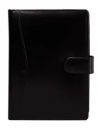 Kalendárium, gyűrűs, betétlapokkal, "L", újrahasznosított bőr, SATURNUS, "418", fekete (NKL418FK)