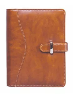   Kalendárium, gyűrűs, betétlapokkal, "L", műbőr, SATURNUS, "437", világosbarna (NKL437D)