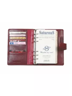   Kalendárium, gyűrűs, betétlapokkal, "M", marhabőr, SATURNUS, "212", barna (NKM212B)