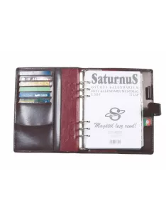   Kalendárium, gyűrűs, betétlapokkal, "M", újrahasznosított bőr, SATURNUS, "418", barna (NKM418B)