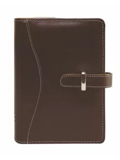   Kalendárium, gyűrűs, betétlapokkal, "M", műbőr, SATURNUS, "437", barna (NKM437B)