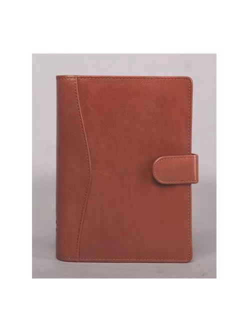 Kalendárium, gyűrűs, betétlapokkal, "S", marhabőr, SATURNUS, "212", barna (NKS212B)