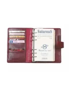 Kalendárium, gyűrűs, betétlapokkal, "S", marhabőr, SATURNUS, "212", barna (NKS212B)