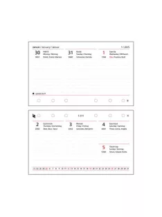   Kalendárium betét, tervező, heti, "S", SATURNUS, fehér 2025