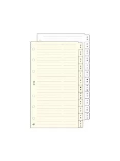   Kalendárium betét, telefonregiszter, "S", SATURNUS, fehér (NKS315F)