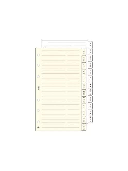 Kalendárium betét, telefonregiszter, "S", SATURNUS, fehér (NKS315F)