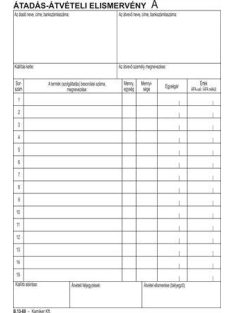   Nyomtatvány, átadás-átvételi elismervény, 25x3, A5,  "B.13-69" (NVB1369) (NVB1369)