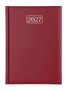   Naptár, tervező, A5, napi, VICTORIA OFFICE "Chrono", bordó (2027. évi)