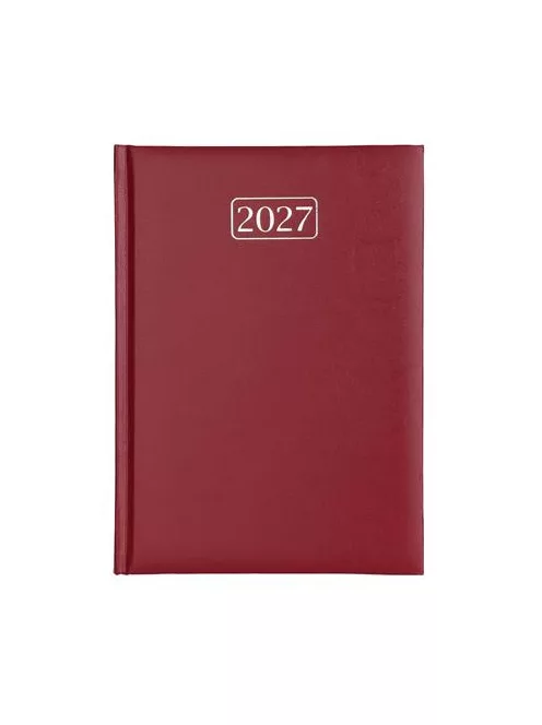 Naptár, tervező, A5, napi, VICTORIA OFFICE "Chrono", bordó (2027. évi)