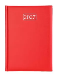   Naptár, tervező, A5, napi, VICTORIA OFFICE "Chrono", piros (2027 évi)