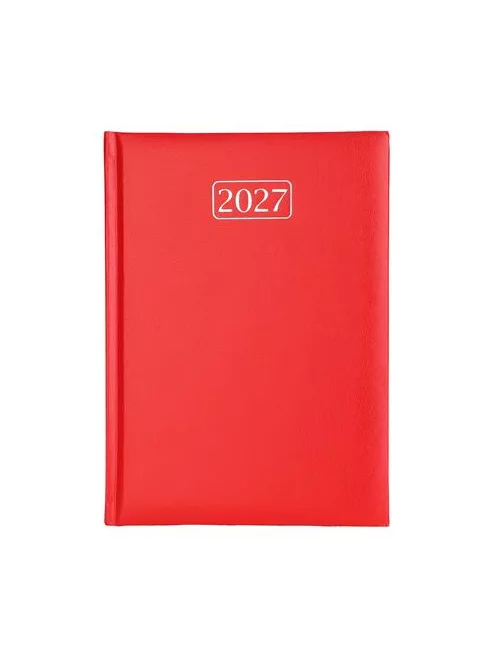 Naptár, tervező, A5, napi, VICTORIA OFFICE "Chrono", piros (2027 évi)