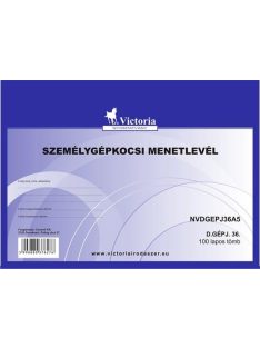   Nyomtatvány, menetlevél személygépkocsi, 100 lap, A5, fekvő, , "D.GÉPJ.36." (NVDGEPJ36A5) (NVDGEPJ36A5)