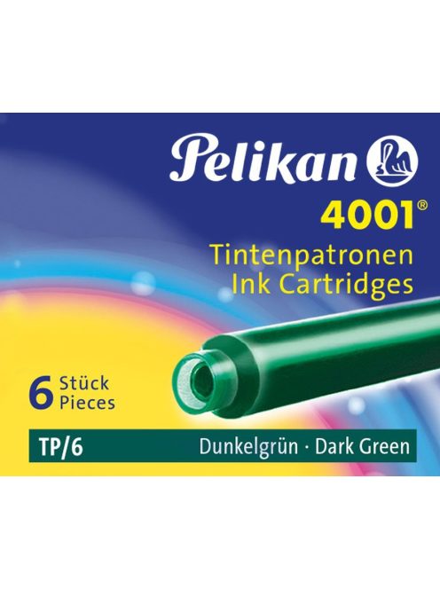 Pelikan Tintapatron, 6 db, zöld (P00300087)