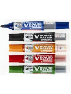   Táblamarker készlet, 2,3 mm, kúpos, tartóval és szivaccsal, PILOT "V-Board Master", 5 különböző szín (PBMTKE)