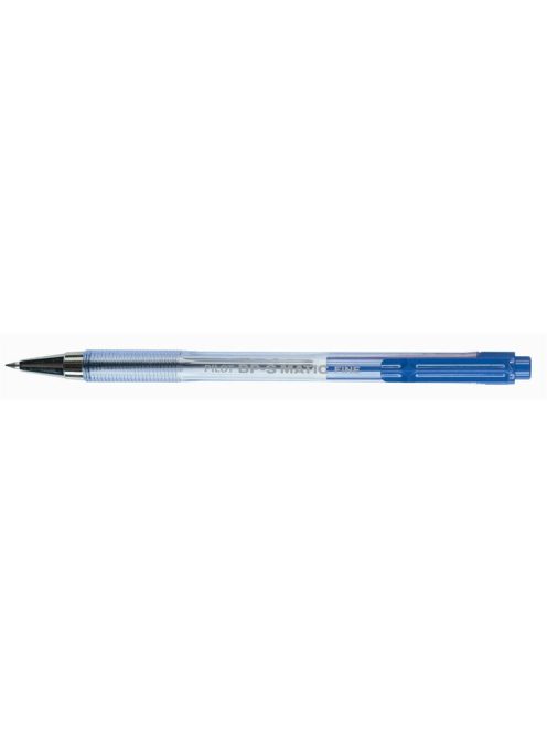 Golyóstoll, 0,27 mm, nyomógombos, átlátszó tolltest, PILOT "BP-S Matic", kék (PBPSMGK)