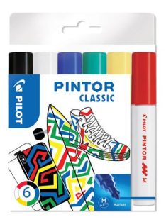   Dekormarker készlet, 1,4 mm, PILOT "Pintor M" 6 különböző klasszikus szín (PDMPTM6)
