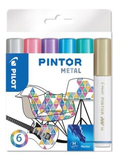   Dekormarker készlet, 1,4 mm, PILOT "Pintor M" 6 különböző metál szín (PDMPTMM6)
