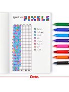 Zseléstoll, 0,35 mm, nyomógombos, PENTEL "EnerGelX BL107", rózsaszín (PENBL107R)