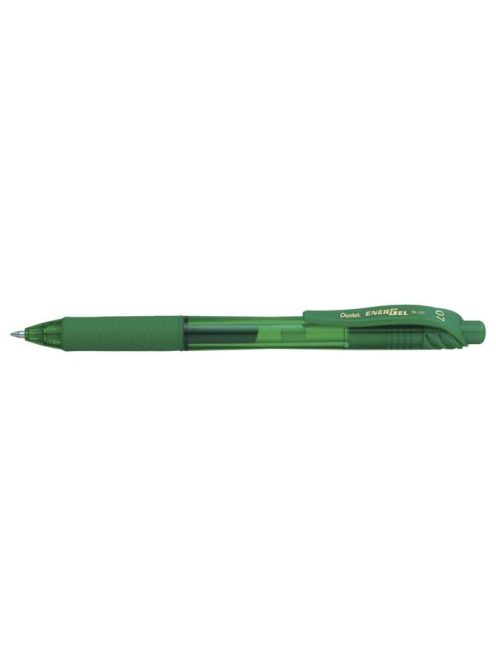 Zseléstoll, 0,35 mm, nyomógombos, PENTEL "EnerGelX BL107", zöld (PENBL107Z)