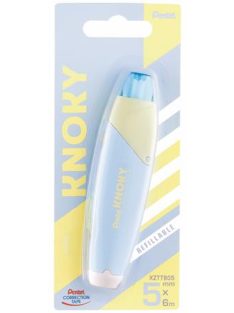   Hibajavító roller, 5 mm x 6 m, utántölthető, PENTEL "Knoky", kék-sárga (PENXZTT805V)