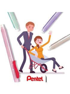   Radírstift, tolóbetétes, PENTEL "ZE11-A", fekete klip (PENZE11FK)