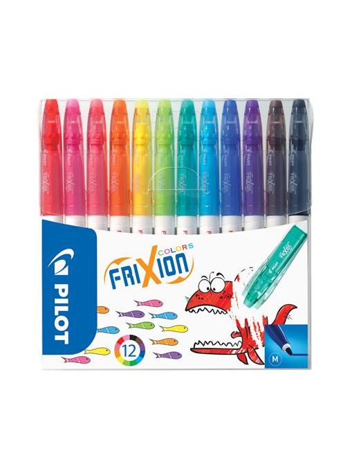 Filctoll készlet, 0,39-0,7 mm, törölhető, PILOT "Frixion Colors", 12 különböző szín (PFCOF12V)