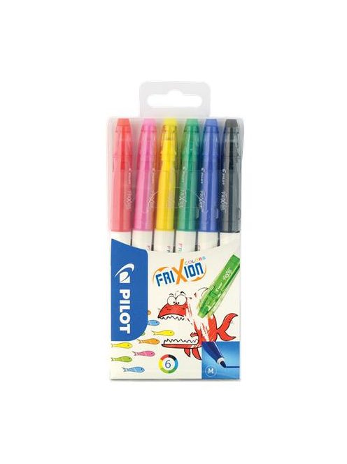 Filctoll készlet, 0,39-0,7 mm, törölhető, PILOT "Frixion Colors", 6 különböző szín (PFCOF6V)