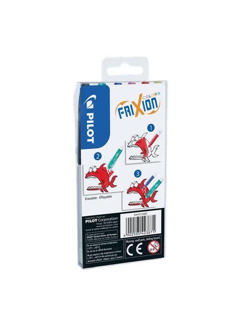 Filctoll készlet, 0,39-0,7 mm, törölhető, PILOT "Frixion Colors", 6 különböző szín (PFCOF6V)