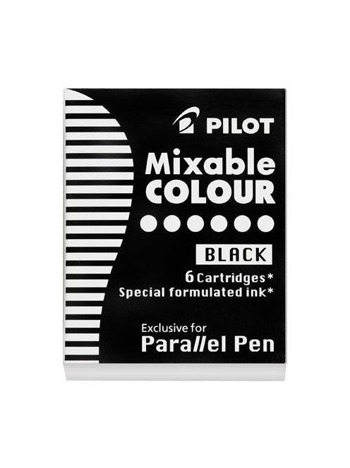 Töltőtoll patron, PILOT "Parallel Pen", fekete (PICPS6B)