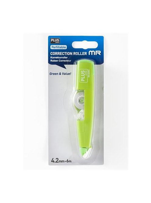 Hibajavító roller, 4,2mm x 6m, PLUS "MR", zöld (PLUS49187)