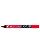 Alkoholos marker, 1 mm, kúpos, PILOT "Permanent Marker 100", piros (PPM100P)